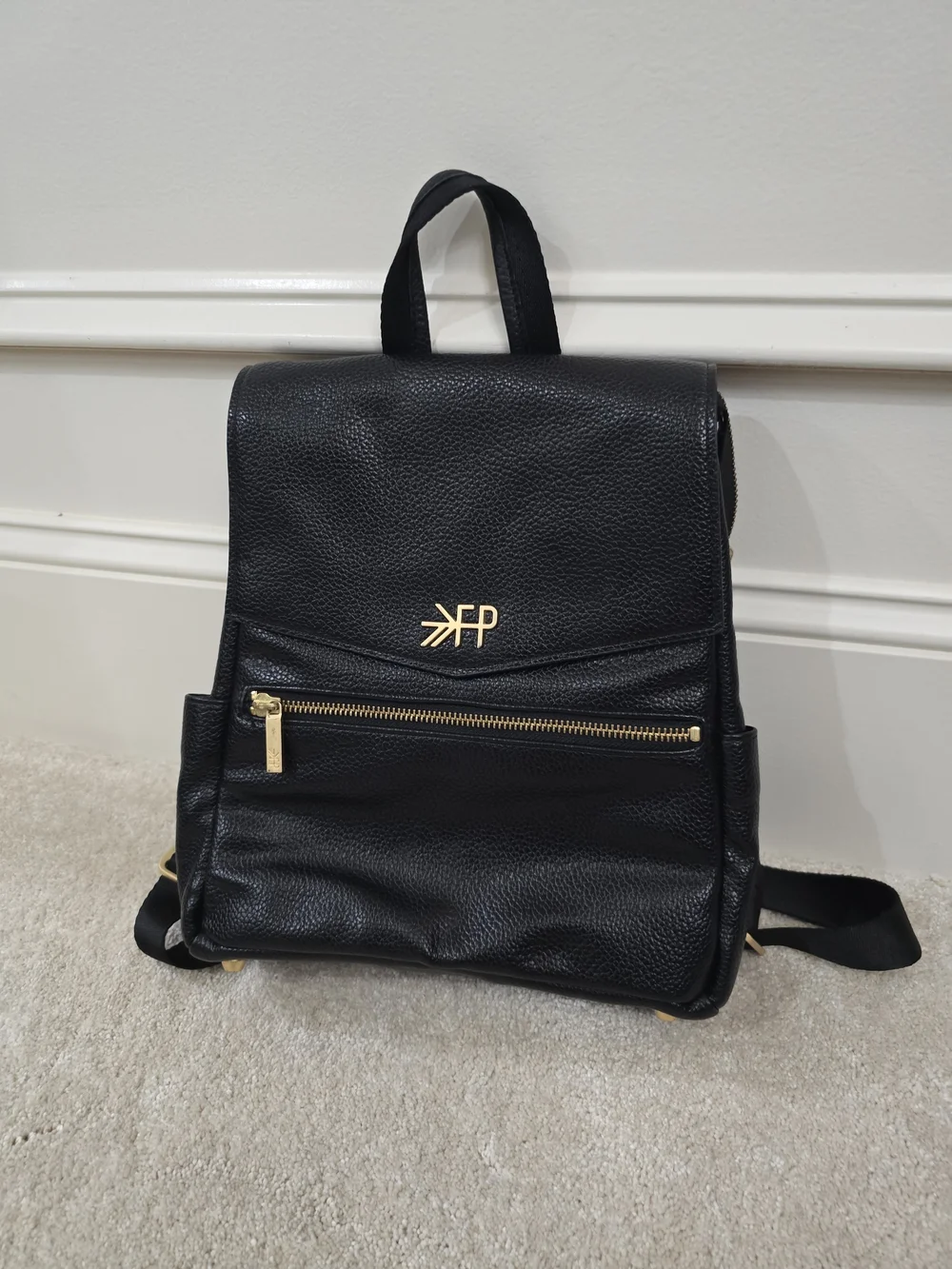 Foley + Corinna Black Pebbled Leather Backpack